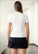 Button Down Rib T-Shirt - 141225