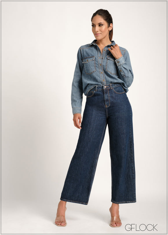 Blue Wide Leg Jean - 030323