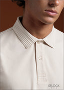 Embossed Collar Polo T-Shirt - 080425