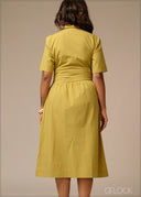 Waist Detailed Shirt Dress - 250926
