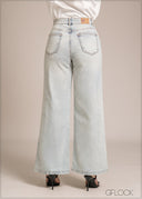 Wide Leg Moon Wash Jean - Short Length - 241225D