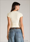 Short Sleeve Rib Top - 110626