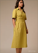Waist Detailed Shirt Dress - 250926