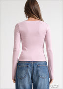 Long Sleeve Lace Detailed Top - 170826
