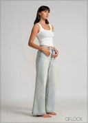 Wide Leg Moon Wash Jean - Short Length - 120426