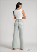 Wide Leg Moon Wash Jean - Short Length - 120426