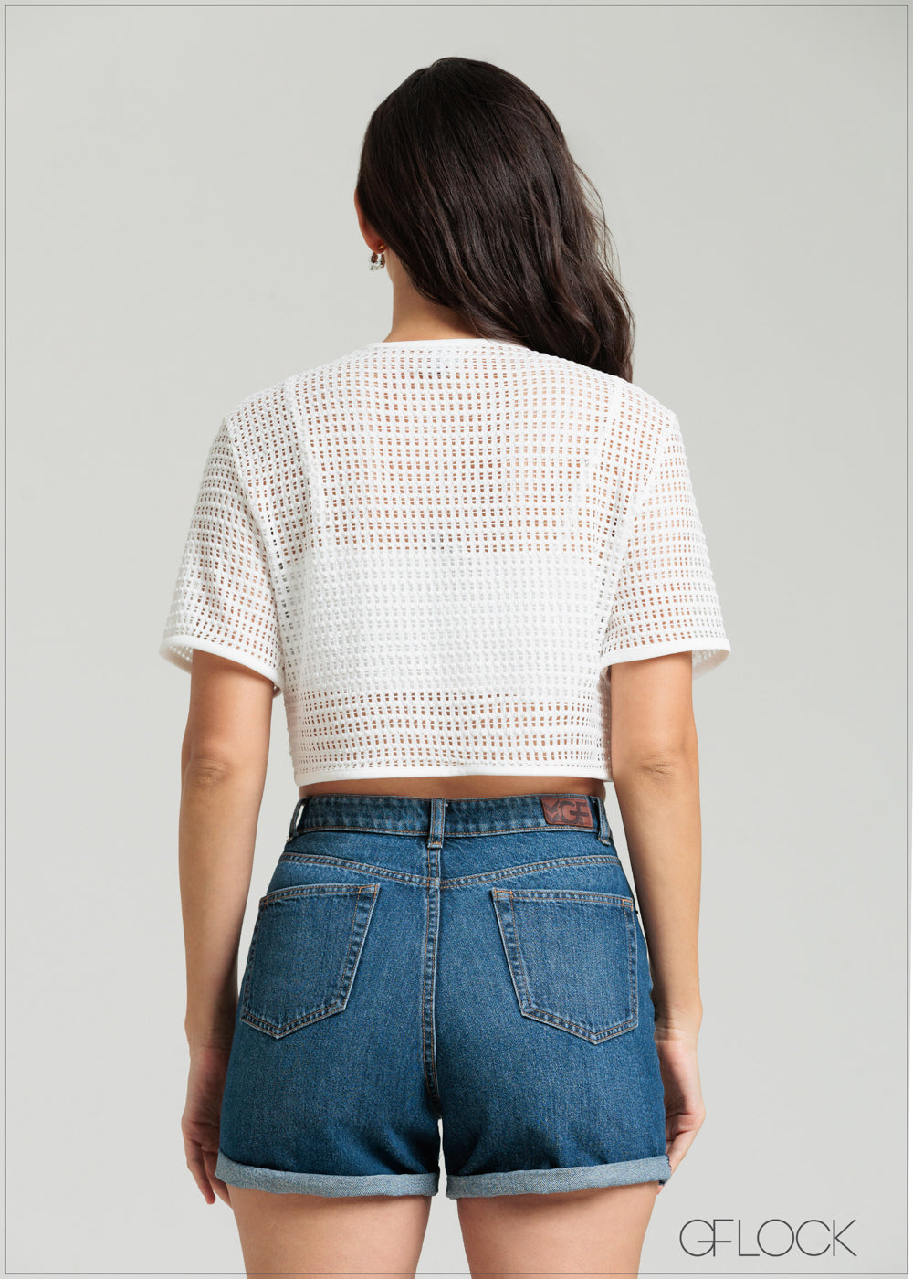 Mesh Cropped Tee - 080825