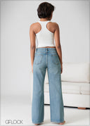 Mid Wash Bootcut Jean - Short Length - 230926D