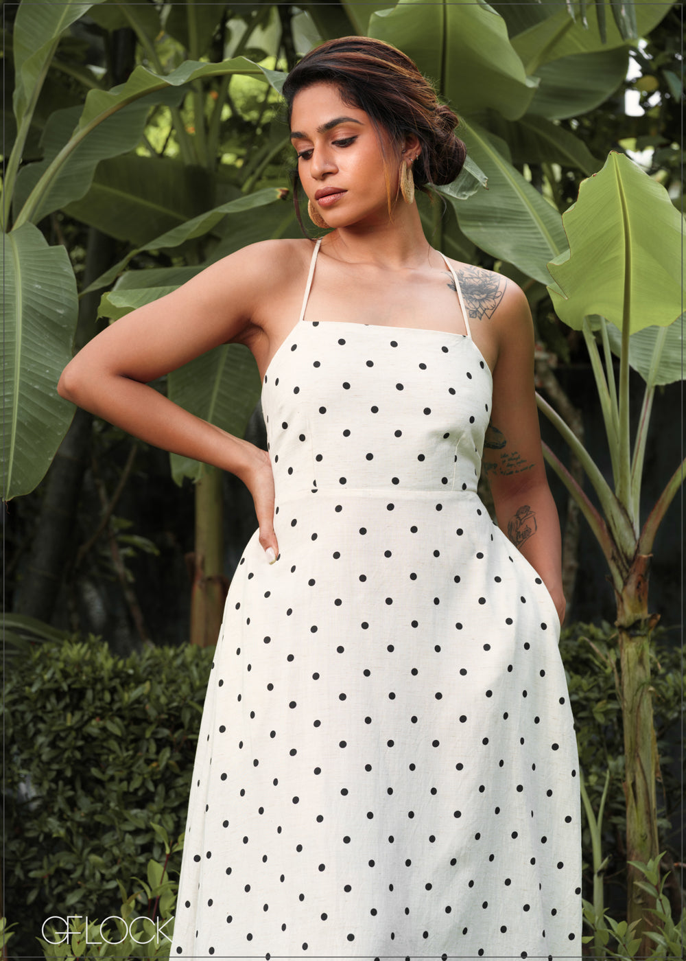 Back Open Polka Dot Dress - 150925