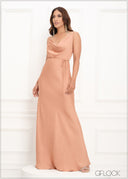 Cowl Neck Bais Tie Up Detailed Maxi Dress - 290923