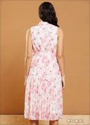 Sleeveless Pleated Dress - 070325