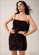 Sequin Bodycon Mini Dress - 261225E