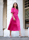 Puff Sleeve Belted Dress - 010124