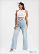 Wide Leg Moon Wash Jean - Short Length - 250625
