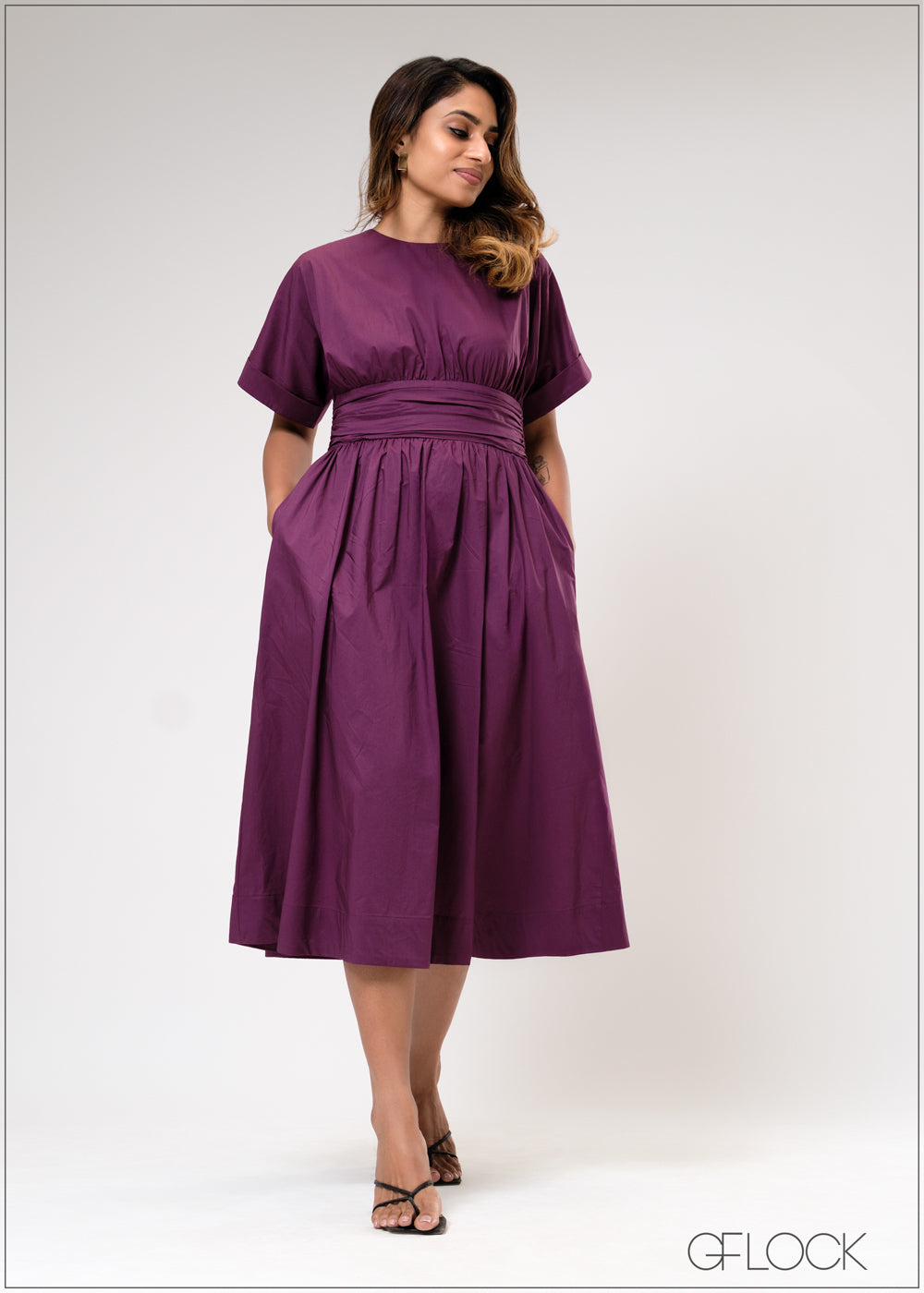 Waist Gathered Dress - 310725