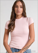 Short Sleeve Rib Top - 170826