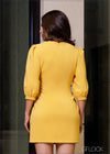 Waist Pleat Detail Mini Dress - 101123