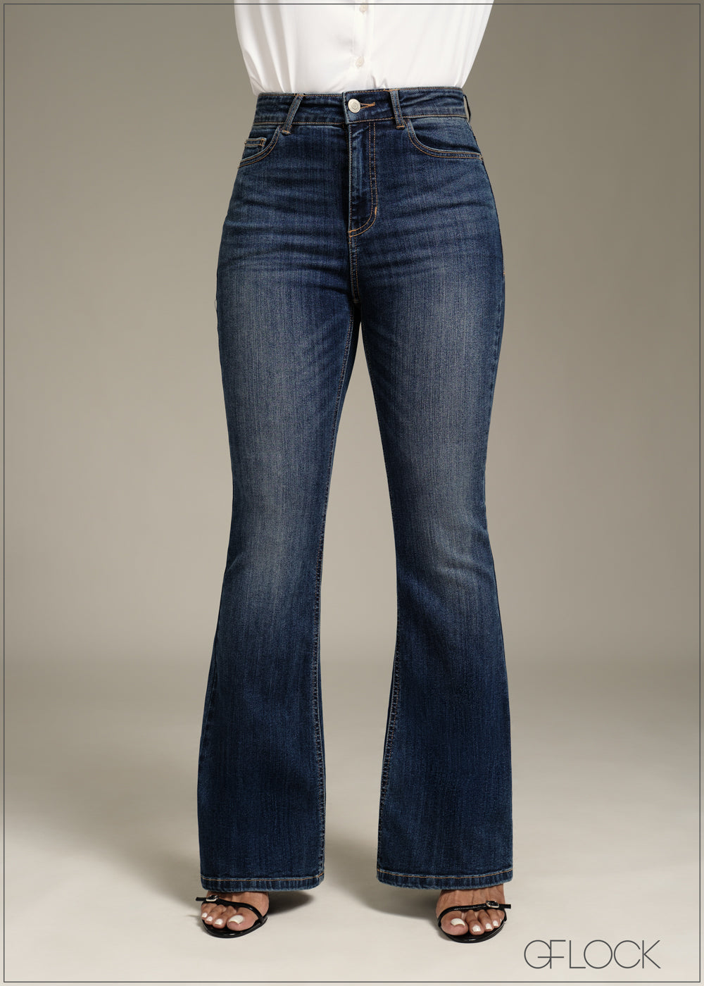 Mid Wash Bootcut Jean - Long Length - 170126