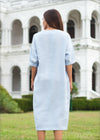 V-Neck Linen Dress - 040823