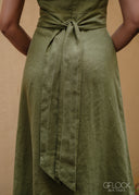 Crossfold Linen Dress - 210926