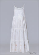 Hand Embroidered Strappy Maxi Dress -231125