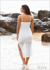 Curved Neck Midi Lace Dress - 270624