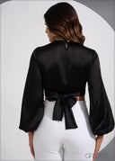 Cross Over Tie Up Detailed Top - 190523