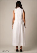 Pleated Midi Dress - 100426