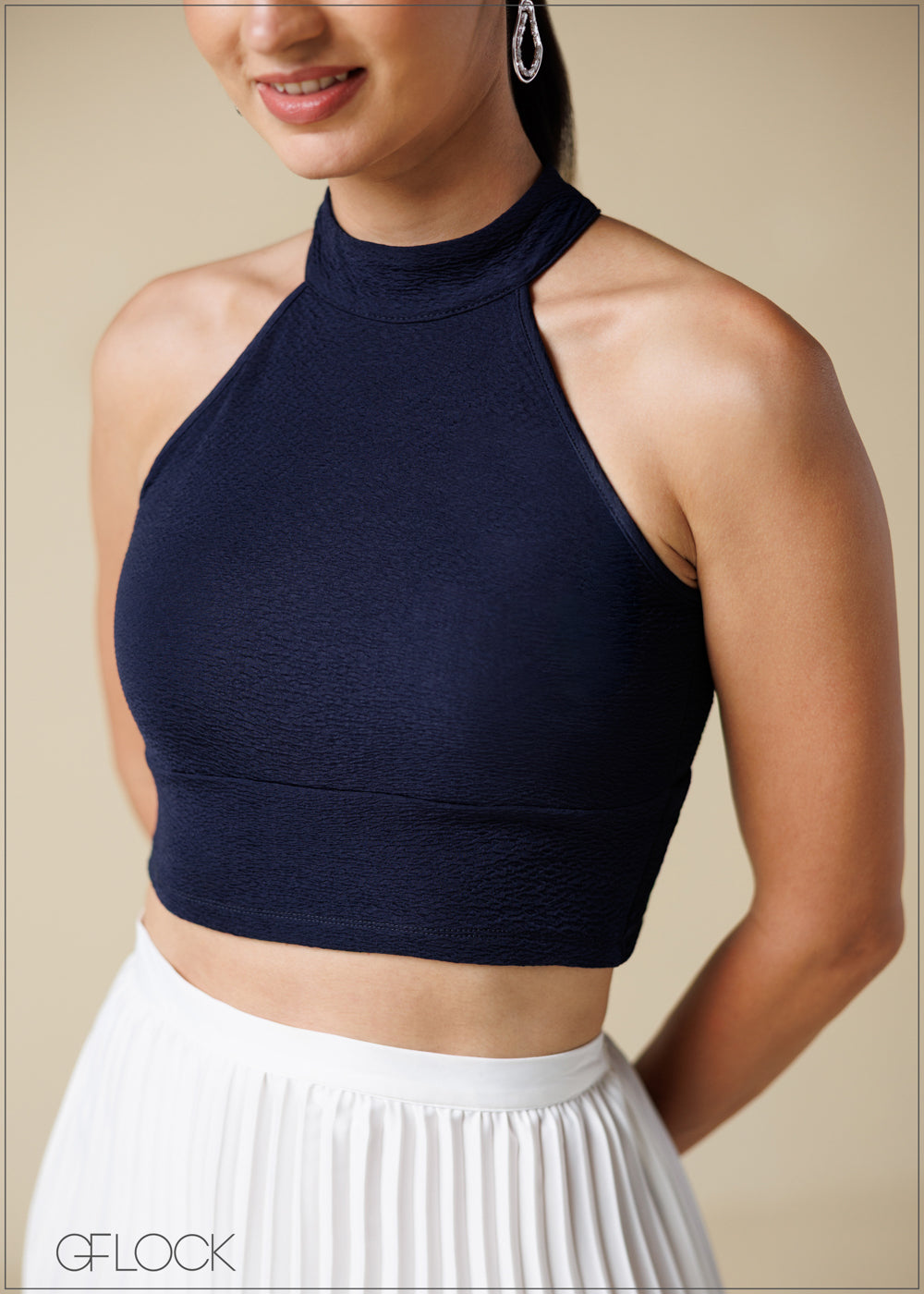 High Neck Sleeveless Top - 250725