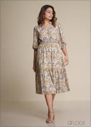 Printed Midi Dress - 180825