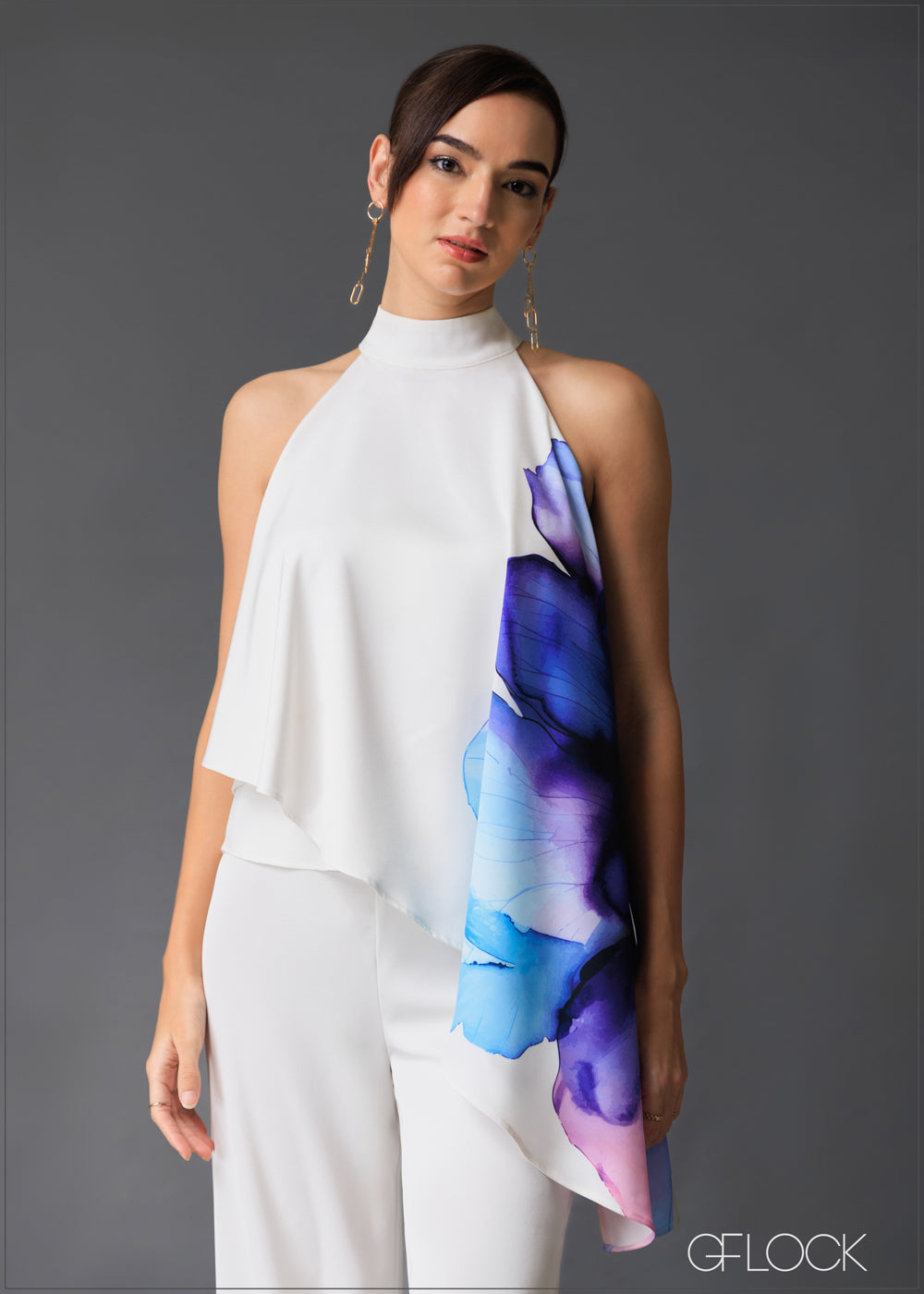 High Neck Asymmetrical Top - 020525