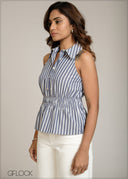Halter Neck Stripe Top - 301026