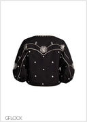 Front Tie Embroidered Top - 231225