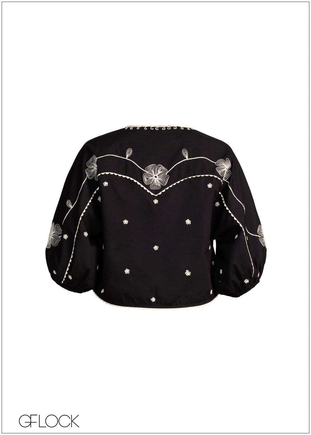 Front Tie Embroidered Top - 231225