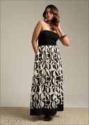 Tube Contrast Printed Dress - 190925