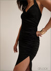 Side Ruched Bodycon Tube Dress - 101025