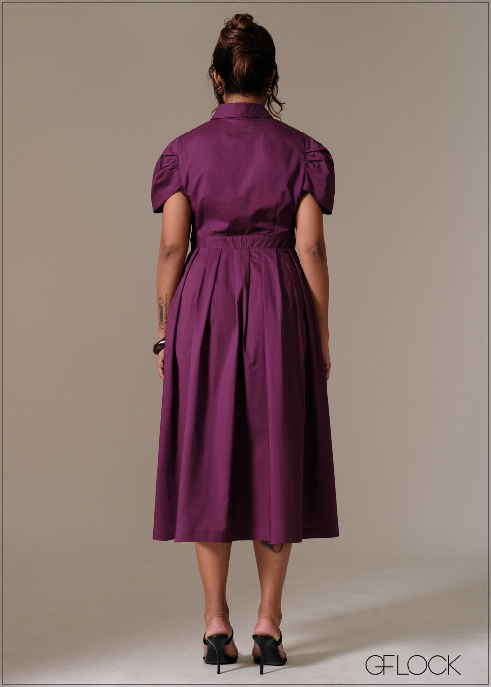 Shirt Collar Button Down Dress - 241125