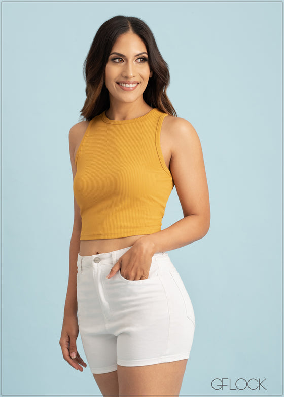 Basic Cutaway Crop Top - 020623