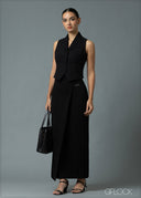 Long Skirt With Trim - 220925