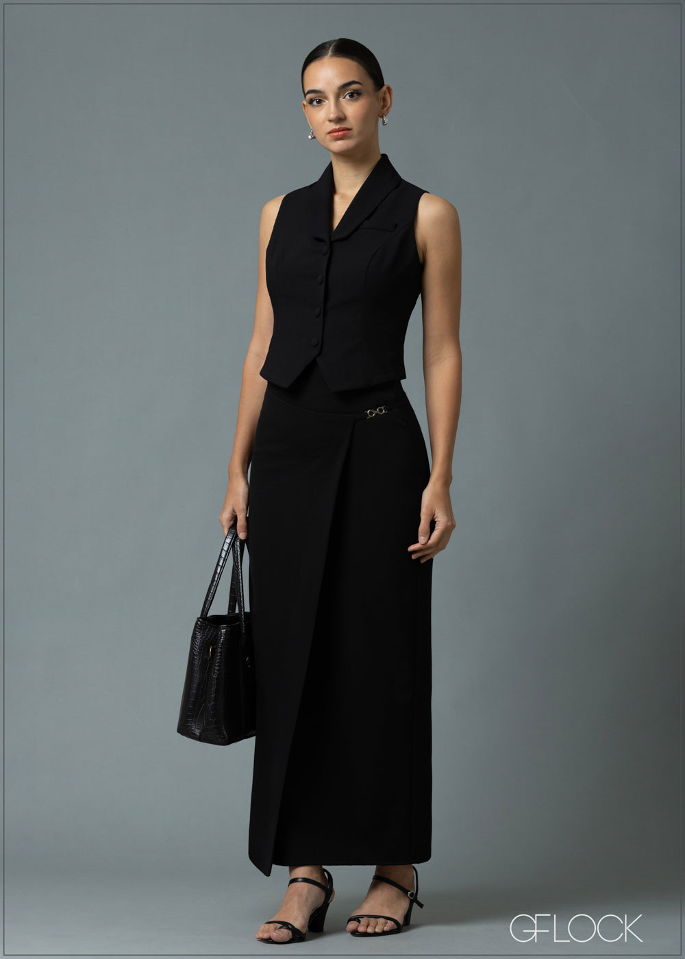 Long Skirt With Trim - 220925