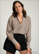 Contrast Collar Detailed Shirt - 100425IE