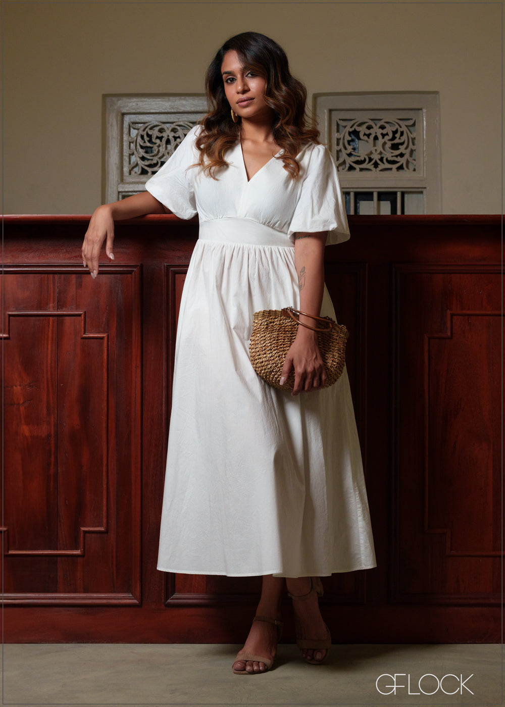 Puff Sleeve Dress - 250825