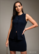 Sleeveless Button Detailed Top - 080925