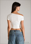 One Shoulder Crop Top - 110626