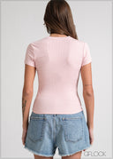 Short Sleeve Rib Top - 170826