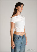One Shoulder Crop Top - 110626