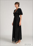 Smocking Detailed Dress - 231225