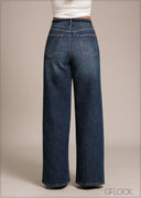 Mid Blue Wide Leg Jean - Long Length - 241225D