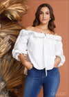 FRILL OFF SHOULDER - 020424