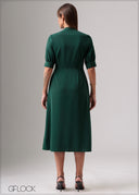 Chinese Collared Midi Dress - 120126